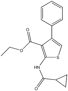 ethyl 2-[(cyclopropylcarbonyl)amino]-4-phenyl-3-thiophenecarboxylate Structure