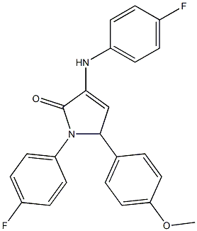 3-(4-fluoroanilino)-1-(4-fluorophenyl)-5-(4-methoxyphenyl)-1,5-dihydro-2H-pyrrol-2-one,,结构式