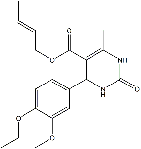 2-butenyl 4-(4-ethoxy-3-methoxyphenyl)-6-methyl-2-oxo-1,2,3,4-tetrahydro-5-pyrimidinecarboxylate 结构式