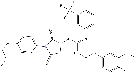 2,5-dioxo-1-(4-propoxyphenyl)-3-pyrrolidinyl N-[2-(3,4-dimethoxyphenyl)ethyl]-N'-[3-(trifluoromethyl)phenyl]imidothiocarbamate