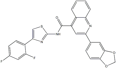  2-(1,3-benzodioxol-5-yl)-N-[4-(2,4-difluorophenyl)-1,3-thiazol-2-yl]-4-quinolinecarboxamide