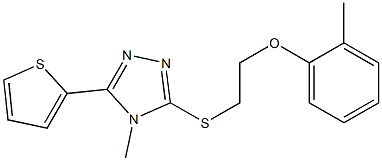 2-methylphenyl 2-{[4-methyl-5-(2-thienyl)-4H-1,2,4-triazol-3-yl]sulfanyl}ethyl ether Struktur