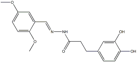 3-(3,4-dihydroxyphenyl)-N'-(2,5-dimethoxybenzylidene)propanohydrazide 结构式