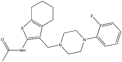 N-(3-{[4-(2-fluorophenyl)-1-piperazinyl]methyl}-4,5,6,7-tetrahydro-1-benzothien-2-yl)acetamide Structure