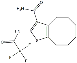 2-[(trifluoroacetyl)amino]-4,5,6,7,8,9-hexahydrocycloocta[b]thiophene-3-carboxamide Struktur