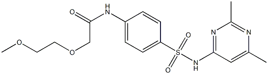 N-(4-{[(2,6-dimethyl-4-pyrimidinyl)amino]sulfonyl}phenyl)-2-(2-methoxyethoxy)acetamide Structure