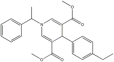 dimethyl 4-(4-ethylphenyl)-1-(1-phenylethyl)-1,4-dihydro-3,5-pyridinedicarboxylate 结构式