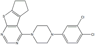 4-[4-(3,4-dichlorophenyl)piperazin-1-yl]-6,7-dihydro-5H-cyclopenta[4,5]thieno[2,3-d]pyrimidine Struktur