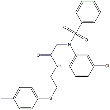 2-[3-chloro(phenylsulfonyl)anilino]-N-{2-[(4-methylphenyl)sulfanyl]ethyl}acetamide 结构式