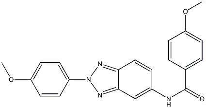 4-methoxy-N-[2-(4-methoxyphenyl)-2H-1,2,3-benzotriazol-5-yl]benzamide,,结构式