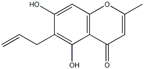 6-allyl-5,7-dihydroxy-2-methyl-4H-chromen-4-one 化学構造式