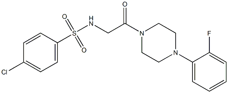 4-chloro-N-{2-[4-(2-fluorophenyl)-1-piperazinyl]-2-oxoethyl}benzenesulfonamide 结构式