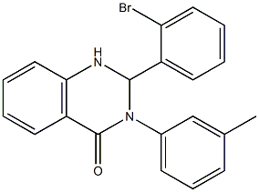 2-(2-bromophenyl)-3-(3-methylphenyl)-2,3-dihydro-4(1H)-quinazolinone,,结构式