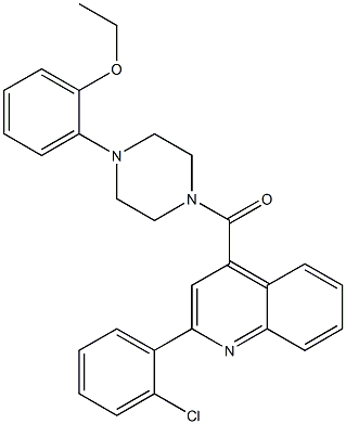 2-(4-{[2-(2-chlorophenyl)-4-quinolinyl]carbonyl}-1-piperazinyl)phenyl ethyl ether 结构式
