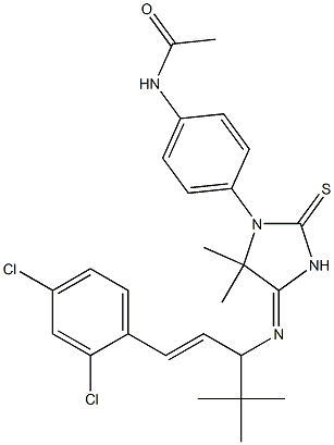  N-[4-(4-{[1-tert-butyl-3-(2,4-dichlorophenyl)-2-propenyl]imino}-5,5-dimethyl-2-thioxo-1-imidazolidinyl)phenyl]acetamide