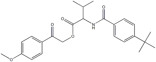 2-(4-methoxyphenyl)-2-oxoethyl 2-[(4-tert-butylbenzoyl)amino]-3-methylbutanoate Struktur