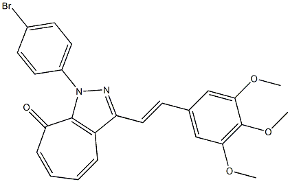 1-(4-bromophenyl)-3-[2-(3,4,5-trimethoxyphenyl)vinyl]cyclohepta[c]pyrazol-8(1H)-one Structure