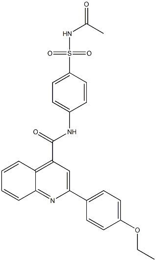 N-{4-[(acetylamino)sulfonyl]phenyl}-2-(4-ethoxyphenyl)-4-quinolinecarboxamide,,结构式