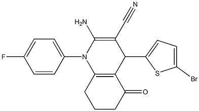  2-amino-4-(5-bromo-2-thienyl)-1-(4-fluorophenyl)-5-oxo-1,4,5,6,7,8-hexahydro-3-quinolinecarbonitrile