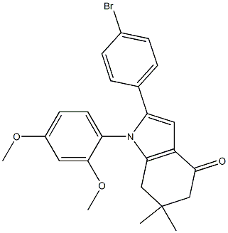 2-(4-bromophenyl)-1-(2,4-dimethoxyphenyl)-6,6-dimethyl-1,5,6,7-tetrahydro-4H-indol-4-one Structure