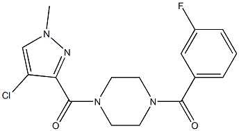1-[(4-chloro-1-methyl-1H-pyrazol-3-yl)carbonyl]-4-(3-fluorobenzoyl)piperazine,,结构式
