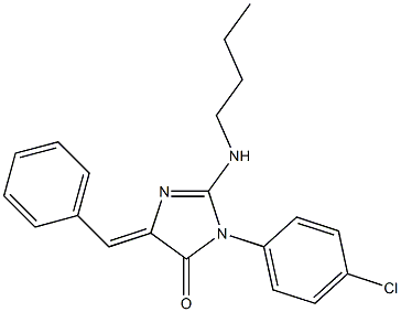 5-benzylidene-2-(butylamino)-3-(4-chlorophenyl)-3,5-dihydro-4H-imidazol-4-one Structure