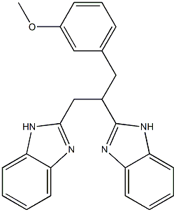 2-[2-(1H-benzimidazol-2-yl)-1-(3-methoxybenzyl)ethyl]-1H-benzimidazole Struktur