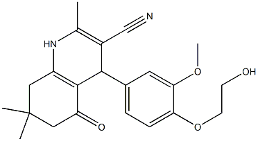 4-[4-(2-hydroxyethoxy)-3-methoxyphenyl]-2,7,7-trimethyl-5-oxo-1,4,5,6,7,8-hexahydroquinoline-3-carbonitrile Structure