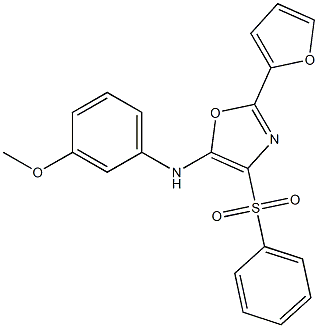 N-[2-(2-furyl)-4-(phenylsulfonyl)-1,3-oxazol-5-yl]-N-(3-methoxyphenyl)amine 结构式