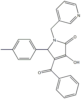 4-benzoyl-3-hydroxy-5-(4-methylphenyl)-1-(3-pyridinylmethyl)-1,5-dihydro-2H-pyrrol-2-one 化学構造式