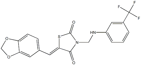 5-(1,3-benzodioxol-5-ylmethylene)-3-{[3-(trifluoromethyl)anilino]methyl}-1,3-thiazolidine-2,4-dione