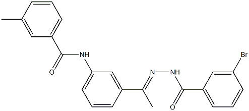 N-{3-[N-(3-bromobenzoyl)ethanehydrazonoyl]phenyl}-3-methylbenzamide Struktur