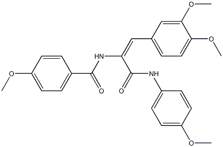 N-{2-(3,4-dimethoxyphenyl)-1-[(4-methoxyanilino)carbonyl]vinyl}-4-methoxybenzamide Struktur