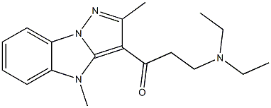 3-(diethylamino)-1-(2,4-dimethyl-4H-pyrazolo[1,5-a]benzimidazol-3-yl)-1-propanone Struktur