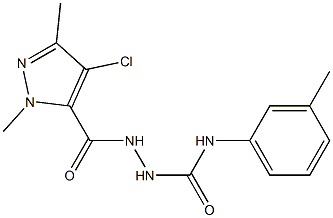 2-[(4-chloro-1,3-dimethyl-1H-pyrazol-5-yl)carbonyl]-N-(3-methylphenyl)hydrazinecarboxamide,,结构式