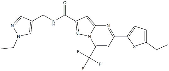 N-[(1-ethyl-1H-pyrazol-4-yl)methyl]-5-(5-ethyl-2-thienyl)-7-(trifluoromethyl)pyrazolo[1,5-a]pyrimidine-2-carboxamide Structure