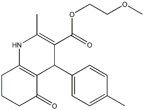 2-methoxyethyl 2-methyl-4-(4-methylphenyl)-5-oxo-1,4,5,6,7,8-hexahydro-3-quinolinecarboxylate|