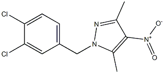 1-(3,4-dichlorobenzyl)-4-nitro-3,5-dimethyl-1H-pyrazole,,结构式