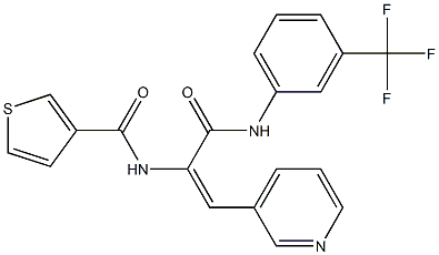 N-(2-(3-pyridinyl)-1-{[3-(trifluoromethyl)anilino]carbonyl}vinyl)-3-thiophenecarboxamide 结构式