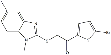 1-(5-bromo-2-thienyl)-2-[(1,5-dimethyl-1H-benzimidazol-2-yl)sulfanyl]ethanone 化学構造式