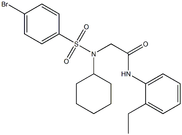 2-[[(4-bromophenyl)sulfonyl](cyclohexyl)amino]-N-(2-ethylphenyl)acetamide Structure