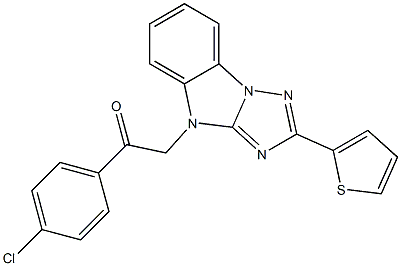 1-(4-chlorophenyl)-2-[2-(2-thienyl)-4H-[1,2,4]triazolo[1,5-a]benzimidazol-4-yl]ethanone,,结构式