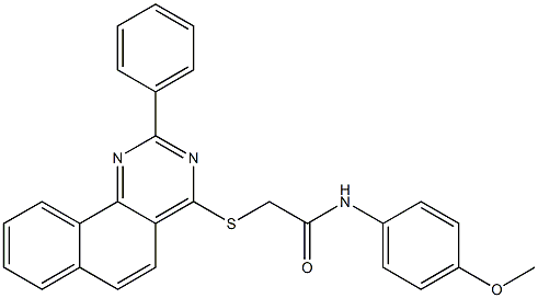 N-(4-methoxyphenyl)-2-[(2-phenylbenzo[h]quinazolin-4-yl)sulfanyl]acetamide Structure