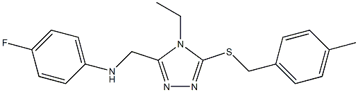 N-({4-ethyl-5-[(4-methylbenzyl)sulfanyl]-4H-1,2,4-triazol-3-yl}methyl)-N-(4-fluorophenyl)amine Structure