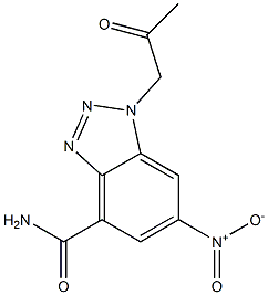 6-nitro-1-(2-oxopropyl)-1H-1,2,3-benzotriazol-4-ylformamide Struktur