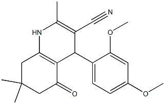 4-(2,4-dimethoxyphenyl)-2,7,7-trimethyl-5-oxo-1,4,5,6,7,8-hexahydro-3-quinolinecarbonitrile,,结构式