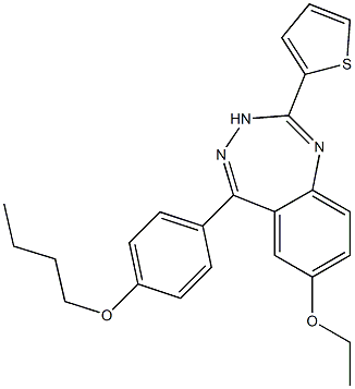 5-(4-butoxyphenyl)-7-ethoxy-2-(2-thienyl)-3H-1,3,4-benzotriazepine Structure