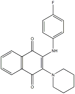 2-(4-fluoroanilino)-3-(1-piperidinyl)naphthoquinone Struktur