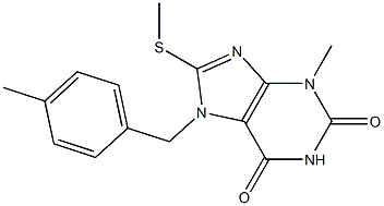 3-methyl-7-(4-methylbenzyl)-8-(methylthio)-3,7-dihydro-1H-purine-2,6-dione Structure