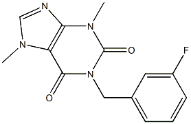 1-(3-fluorobenzyl)-3,7-dimethyl-3,7-dihydro-1H-purine-2,6-dione Structure